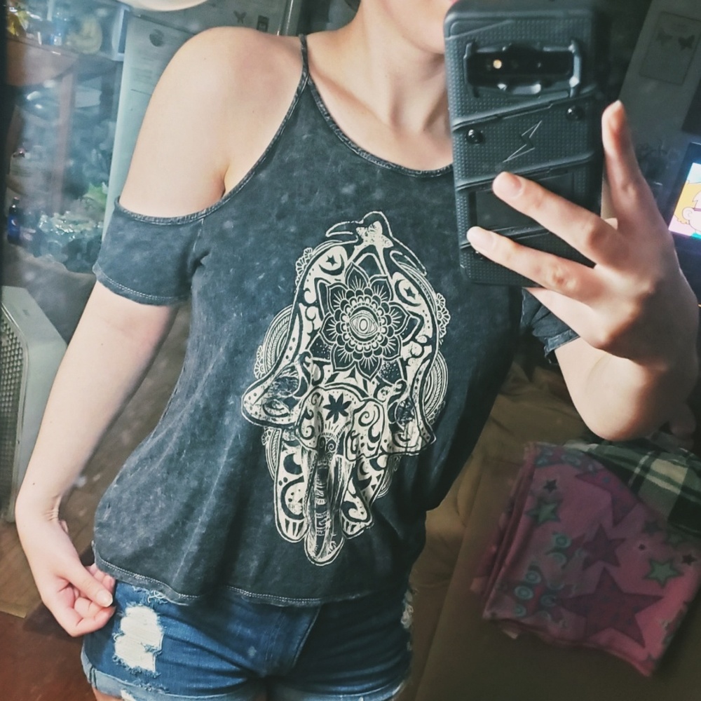 Charlotte Russe | cold shoulder boho tank top